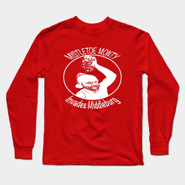 Mistletoe Invades (White) Long Sleeve T-Shirt by J4Designs